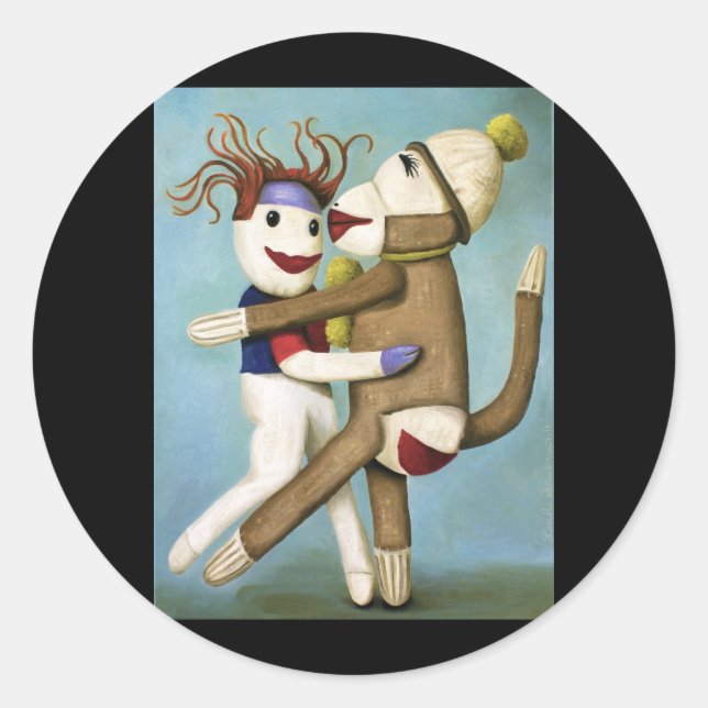 Pegatina Redonda Calcetines Sucios Bailando El Tango (Anverso)