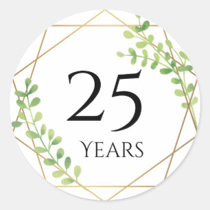 Pegatina Redonda calcomanías aniversario 25 años