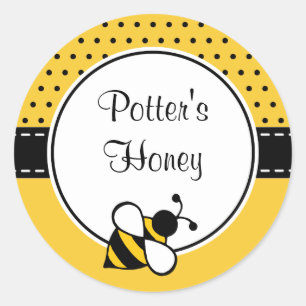 Pegatina Redonda Calcomanías de abejas personalizadas