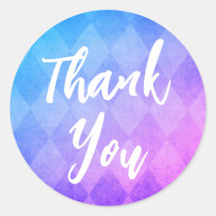Pegatina Redonda Calcomanías de agradecimiento con letra colorida