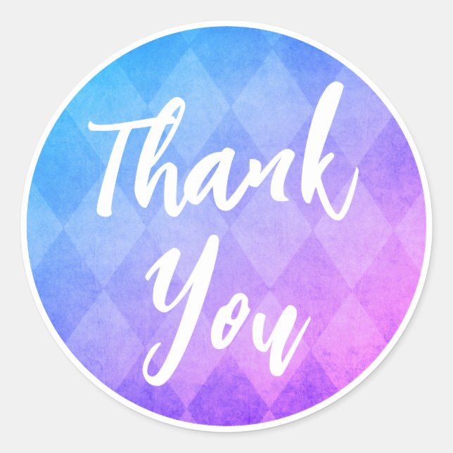 Pegatina Redonda Calcomanías de agradecimiento con letra script col (Anverso)