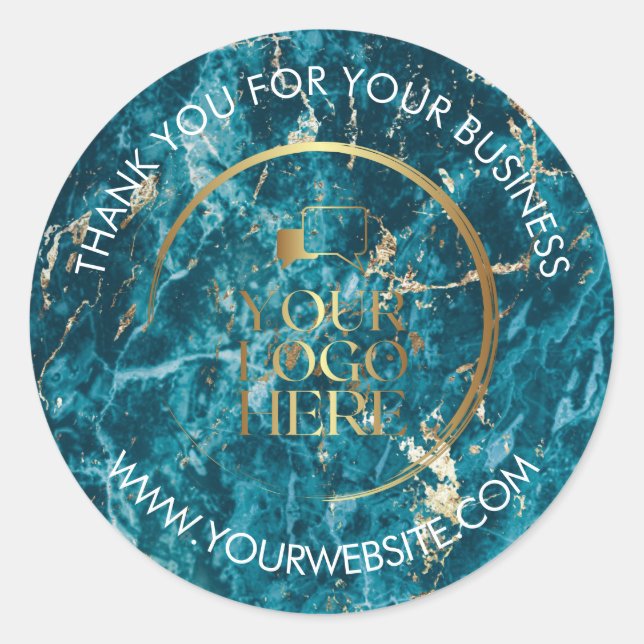 Pegatina Redonda Calcomanías de agradecimiento empresariales logoti (Anverso)