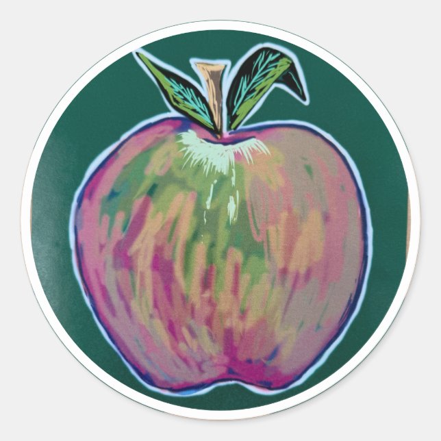 Pegatina Redonda Calcomanías de Apple 8 (Anverso)