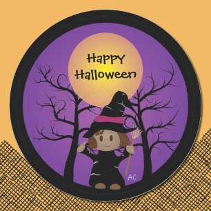 Pegatina Redonda Calcomanías de bruja afroamericana Feliz Halloween