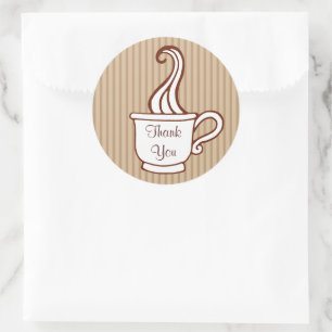 Pegatina Redonda Calcomanías de café de agradecimiento