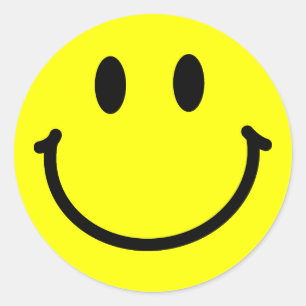 Pegatina Redonda Calcomanías de Cara Feliz