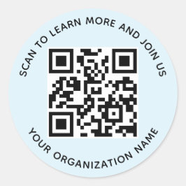 Pegatina Redonda Calcomanías de código QR de organización redondas 