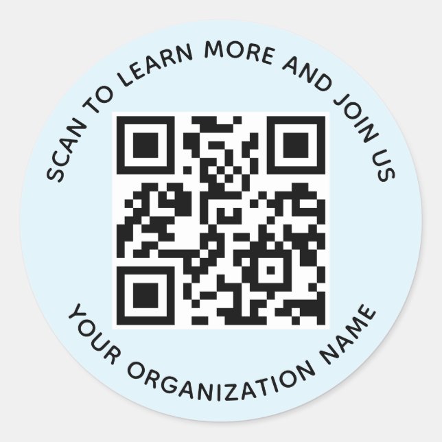 Pegatina Redonda Calcomanías de código QR de organización redondas  (Anverso)