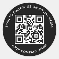 Calcomanías de código QR de redes sociales negras