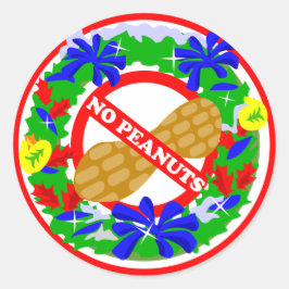 Pegatina Redonda Calcomanías de corona de Navidad sin maní