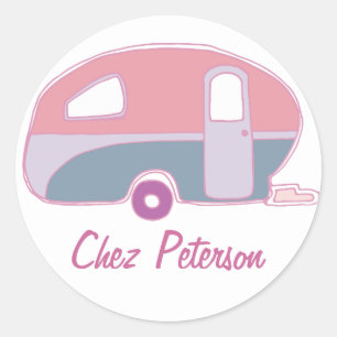 Pegatina Redonda Calcomanías de diseño personalizado de caravana re