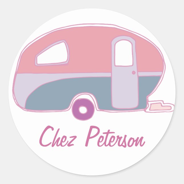 Pegatina Redonda Calcomanías de diseño personalizado de caravana re (Anverso)