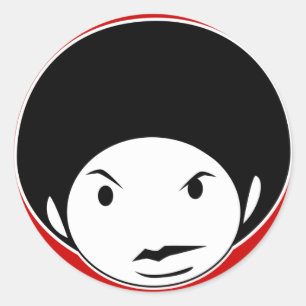 Pegatina Redonda calcomanías de estilo afro