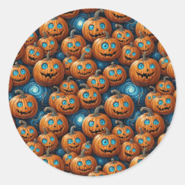 Pegatina Redonda Calcomanías de Halloween de calabaza