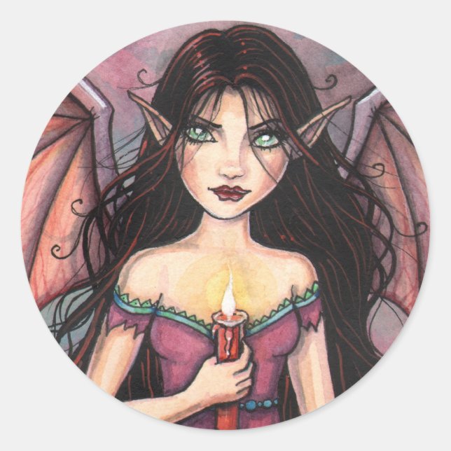 Pegatina Redonda Calcomanías de Halloween de Zelda la vampira (Anverso)