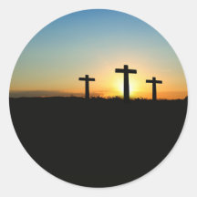 Calcomanías de las Tres Cruces Puesta del Sol Jesú