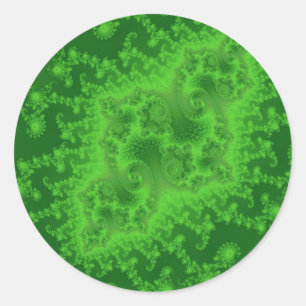 Pegatina Redonda Calcomanías de Medusas Verde Eléctrico