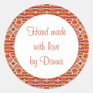 Pegatina Redonda CALCOMANÍAS DE PAN DE JENGIBRE 3" Redondas "Hechas