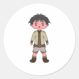 Pegatina Redonda calcomanías de personajes de dibujos animados