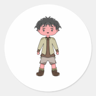 Pegatina Redonda calcomanías de personajes de dibujos animados