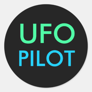 Pegatina Redonda calcomanías de PILOTO OVNI