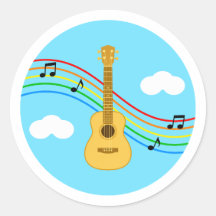Calcomanías de Ukulele Cielo Arcoíris Música Niños