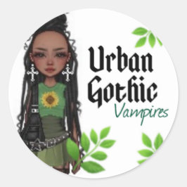 Pegatina Redonda Calcomanías de vampiros góticos urbanos 8