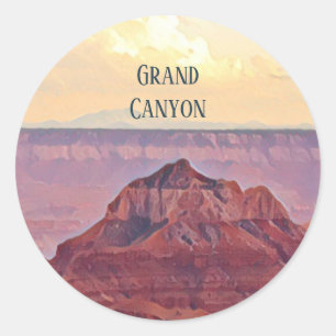 Pegatina Redonda Calcomanías del Gran Cañón