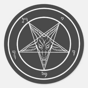 Pegatina Redonda Calcomanías del Sigilo de Baphomet CoS