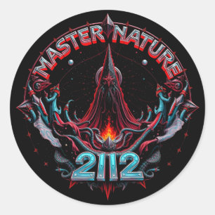 Pegatina Redonda Calcomanías Master Nature 2112 Space Trippin'