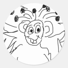 PEGATINA REDONDA CALCOMANÍAS PERSONALIZABLES MONSTRUO FELIZ
