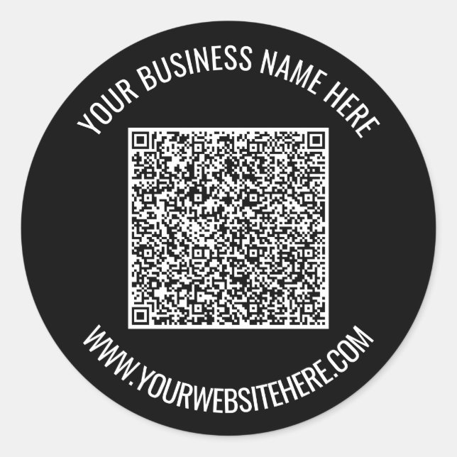 Pegatina Redonda Calcomanías personalizadas con código QR y texto p (Anverso)