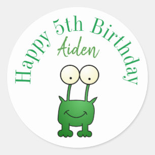 Pegatina Redonda calcomanías personalizadas de feliz cumpleaños