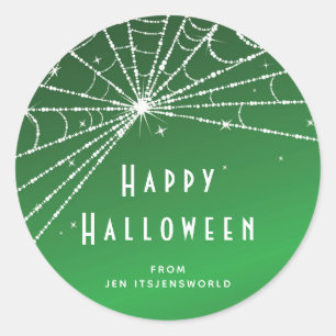 Pegatina Redonda Calcomanías personalizadas de Halloween de telarañ