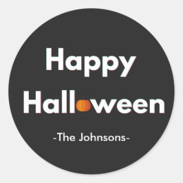 Pegatina Redonda Calcomanías Personalizadas de Halloween Minimalist