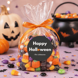 Pegatina Redonda Calcomanías Personalizadas de Halloween Minimalist
