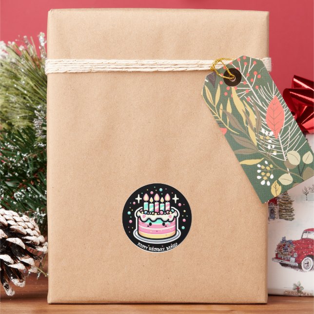 Pegatina Redonda Calcomanías Personalizadas para Celebración de Cum (Vacaciones)