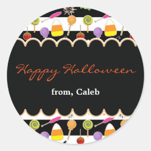Pegatina Redonda Calcomanías personalizadas para dulces de Hallowee