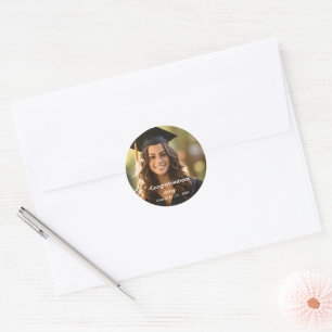 Pegatina Redonda Calcomanías Personalizadas para Fotos de Graduació