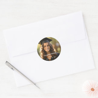 Pegatina Redonda Calcomanías Personalizadas para Fotos de Graduació
