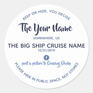 Pegatina Redonda Calcomanías personalizadas para patos de crucero