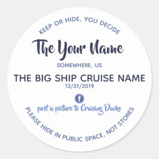 Pegatina Redonda Calcomanías personalizadas para patos de crucero