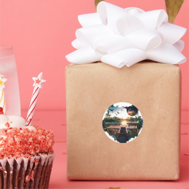 Pegatina Redonda Calcomanías redondas clásicas (Fiesta)