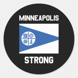 Pegatina Redonda Calcomanías redondas clásicas de Minneapolis Stron