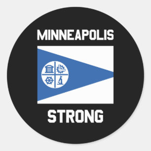 Pegatina Redonda Calcomanías redondas clásicas de Minneapolis Stron