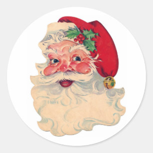 Pegatina Redonda CALCOMANÍAS REDONDAS CLÁSICAS Santa Claus retro