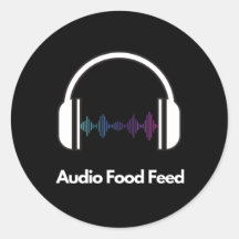 Calcomanías redondas de Audio Food Feed