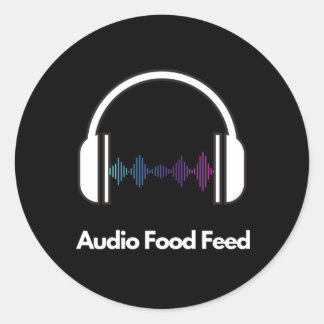 Pegatina Redonda Calcomanías redondas de Audio Food Feed