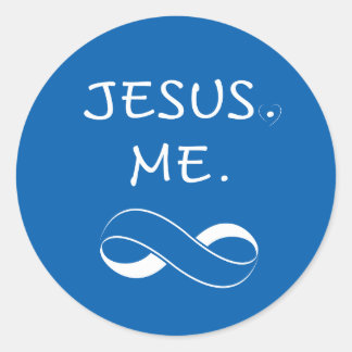 Pegatina Redonda Calcomanías Tarjetas Cristianas Jesús Me Infinito