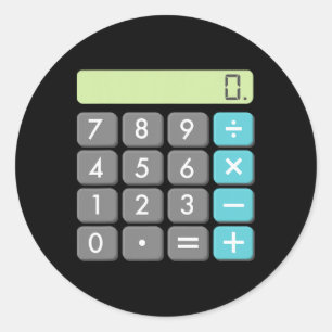 Pegatina Redonda Calculadora Halloween Disstume matemática geek Gua